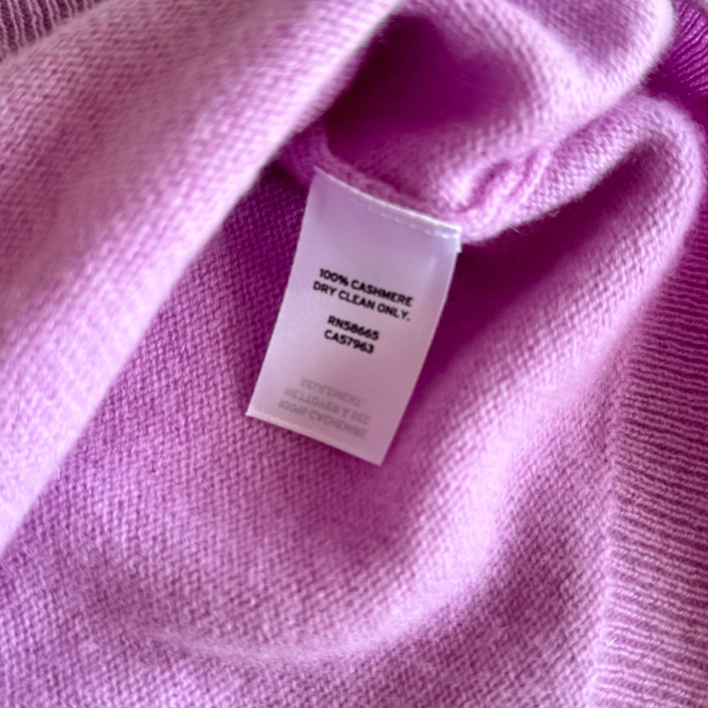 NORDSTROM 100% Cashmere Soft Lavender Purple Pink Crew Neck Sweater - Picture 12 of 14